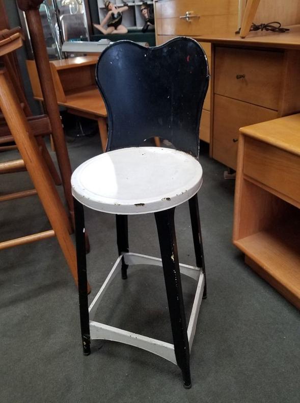                   Vintage counter height metal stool