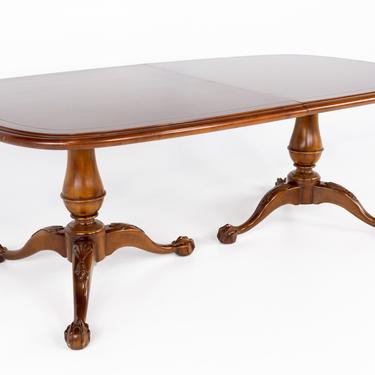 Century Furniture Traditional Clawfoot Dining Table With 2 Leaves 