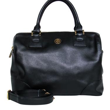 Tory Burch - Black Textured Leather "Robinson" Convertible Satchel