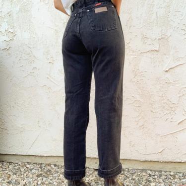 Vintage Wrangler High Waisted Black Denim Jeans Made in USA sz 27 