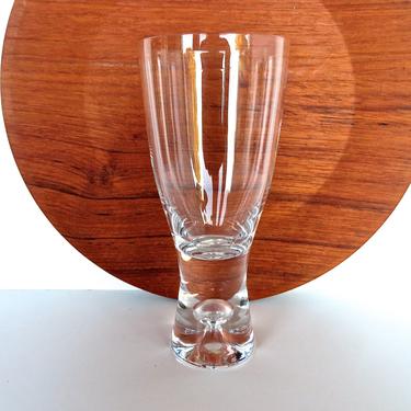 Vintage Tapio Wirkkala Bubble Base Large 10 ounce Glass Goblet, Iittala Tall Drinking Glass From Finland, Tapio Beer Glass 
