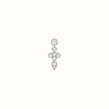 Crush Button Earring (Single) - White Gold