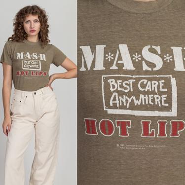 80s MASH &quot;Hot Lips&quot; T Shirt - Women's Small, Men's XS | Vintage Graphic Army Green M*A*S*H TV Series Tee 