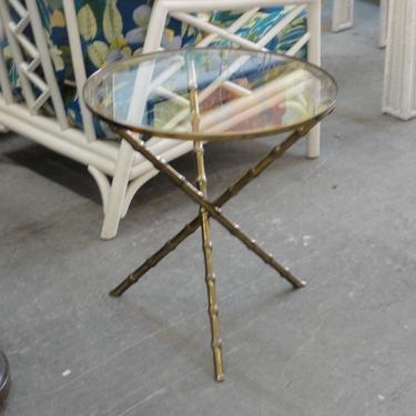 Mastercraft Faux Bamboo Brass Side Table