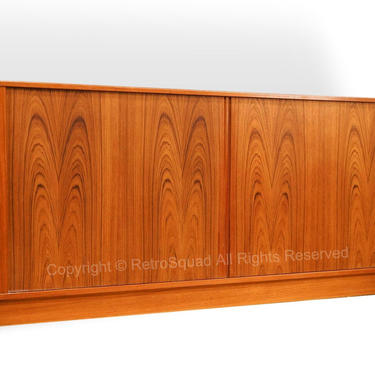LONG High Quality Danish Modern Teak Dresser / Credenza from Hundevad with Tambour Drawers Mid Century MCM Call 571 330 0810 