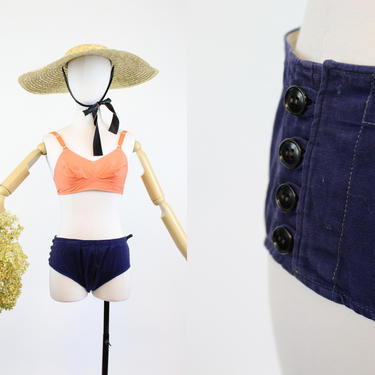 1950s cotton bikini shorts xs | vintage swim shorts | new in 