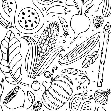Eat Your Veggies Coloring Page
