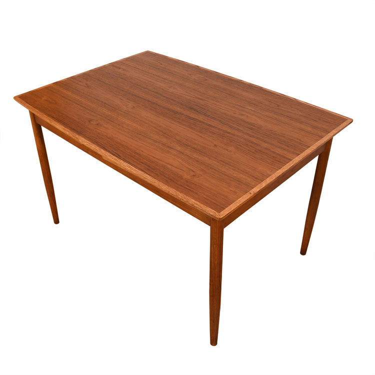 Two-Tone Danish Modern Walnut Small Expanding Dining Table