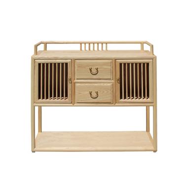 Chinese Raw Wood Open Display Storage Side Table Cabinet cs5191E 