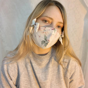 Handmade bow floral face mask 
