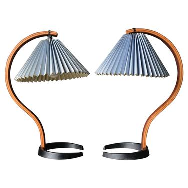 Pair of Bentwood Table Lamps by Caprani of Denmark, ca 1970