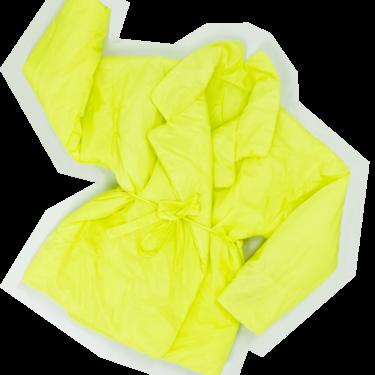 Norma Kamali OMO 90s neon yellow sleeping bag coat