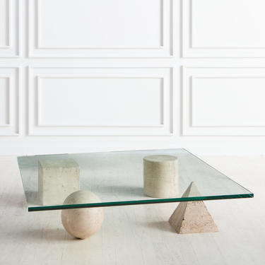 Metafora Coffee Table in Traverting by Lella and Massimo Vignelli