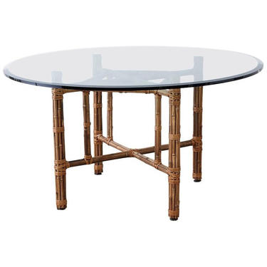 McGuire Organic Modern Bamboo Rattan Round Dining Table by ErinLaneEstate