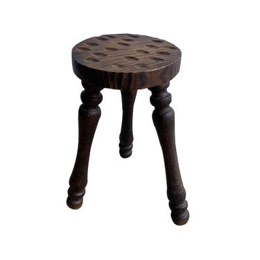 Round Wooden Stool, France, 1930’s (Two Available)