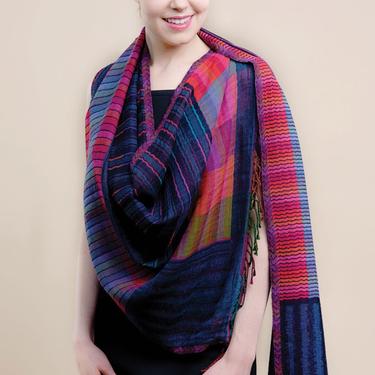 Kalya Wool and Cotton Shawl - Multi-Colored