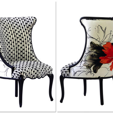 Black &amp; White Upholstered &amp;quot;Flora&amp;quot; Chair 