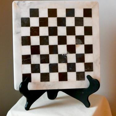 Vintage Marble Black and White Chess Board