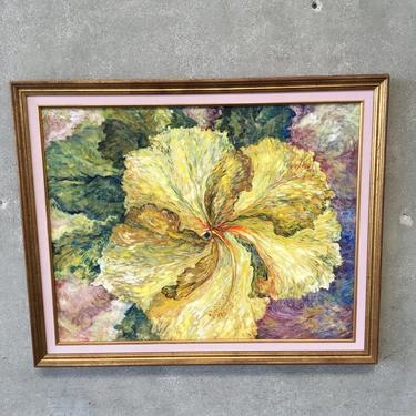 "Hibiscus" Artist Signed Swift Oil On Canvas