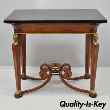 John Widdicomb French Empire Figural Bronze Mounted Occasional Lamp Table