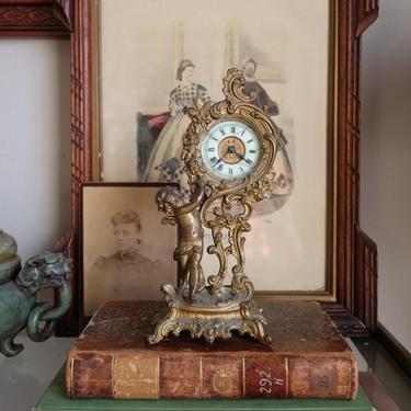 Ansonia Rococo Style Cherub Mantel Clock 