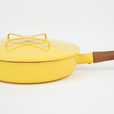 Dansk Yellow Enamel Pan with Lid and Handle