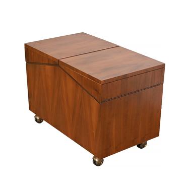 Walnut Album Holder Record Cabinet on Castors Lane Furniture Mid Century Modern 