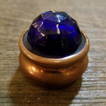 Blue Jewel lens in brass