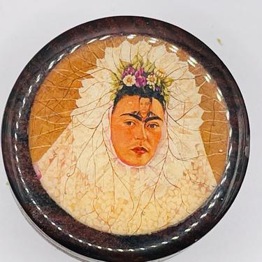 Frida Kahlo wood jewelry box Trinket Small Self Portrait Tehuana 