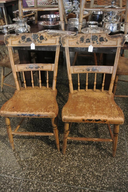 wooden painted plank bottom  chairs $55 each 6 available