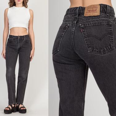 Vintage Levi's 505 Faded Black Jeans - Women's Medium, 29&quot; | 80s 90s Denim Straight Leg Boyfriend Jeans 
