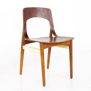 Mid Century Danish Teak Roped Bentwood Dining Side Chair - mcm 
