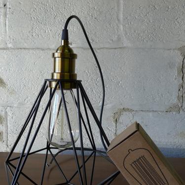 Mid Century MODERN styled Diamond CAGE pendant lamp 