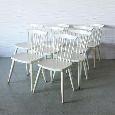 HA-16168 Set of 8 Painted Wooden Chairs attributed to Paul McCobb