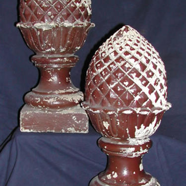 Pair of Cast Plaster Pineapple Finials