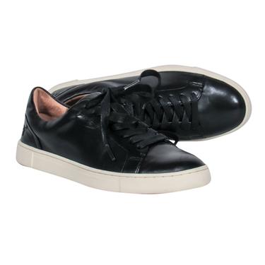 Frye - Black Leather Lace-Up Low Top Platform Sneakers Sz 6.5