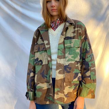 VTG Camouflage Jacket / Vintage Army Jacket / Unisex Jacket / Military Jacket / Multi Pocket Jacket / Casual Beige Jacket / Army Greens 