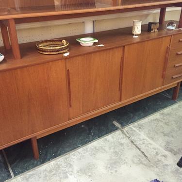 80" Danish Teak Credenza with Three Sliding Doors and Four Drawers
