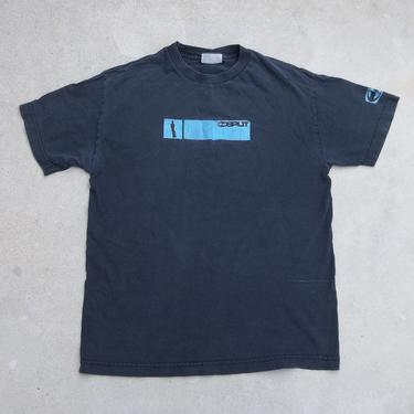 Vintage T-shirt Split Skate Shirt Casual Street Clothing 2000s 1990s Preppy Grunge Crackle Logo Collectors Naturally Faded Black Medium 