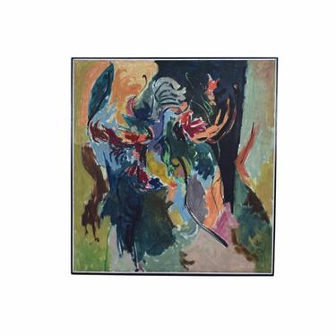 1957 Jerry Pinsler “Momentum 2” Abstract Oil Painting Chicago Artist 