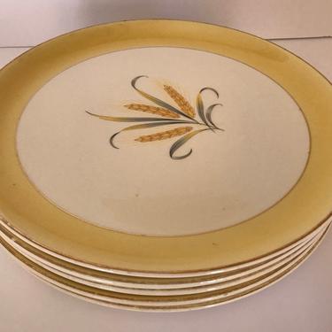 Vintage (5) Alliance China &amp;quot;Goldcrest Wheat&amp;quot; Dinner Plates 10&amp;quot; Hand decorated 22k 