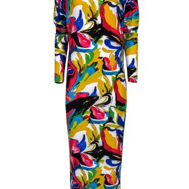 Norma Kamali - Multicolor Abstract Floral Print Versatile Maxi Dress Sz XS
