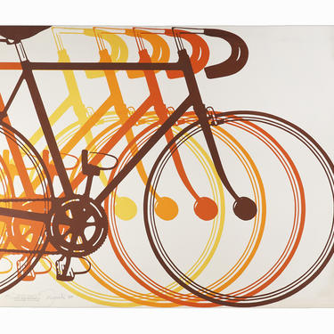 1978 Serigraph on Paper Bicycle Bike Mureacki 