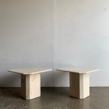 Polished Travertine Side Tables - Sold Individually 