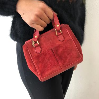 Vintage Gucci Burgundy Suede Small Bag 