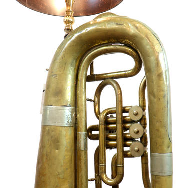 Vintage Repurposed Tuba Lamp