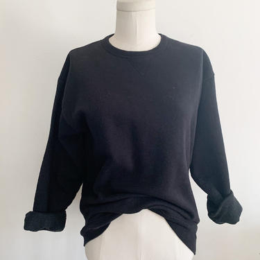Vintage Black Hanes Crewneck Sweatshirt / S 