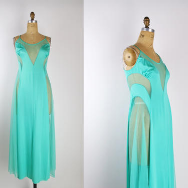 80s Mint Ralph Montenero Slip Dress / Wedding Slip/ Boudoir /Full Slip Dress / Vintage Nightgown / Bridal Lingerie/ AS IS / Size S/M 