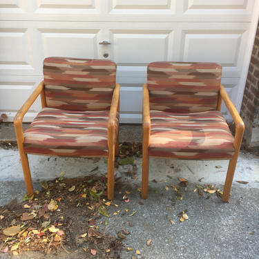 Pickup Only  - Pair of vintage wooden armchairs from the 80s 