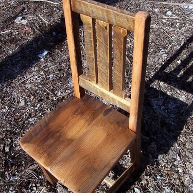 Reclaimed Antique Oak Rustic Mission Dining Chairs 